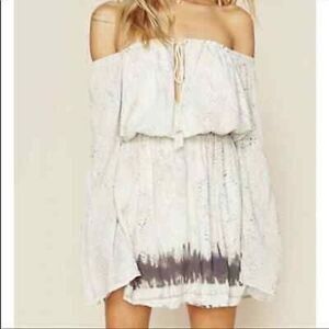 TJD tie front off shoulder snakeskin‎ print dress